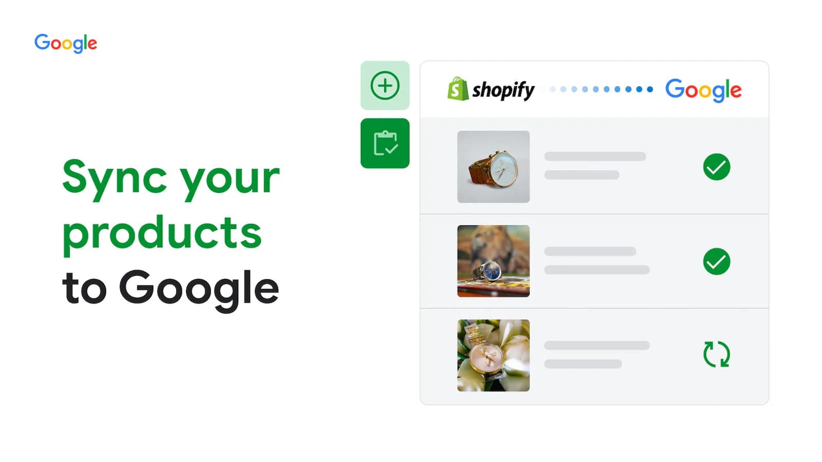 Official Google and YouTube illustration of product details syncing from Shopify